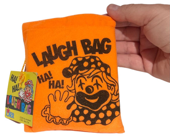 1 LAUGH BAG Laughing Sound Toy Prank Joke Gift Funny HA Box Clown Squeeze Trick