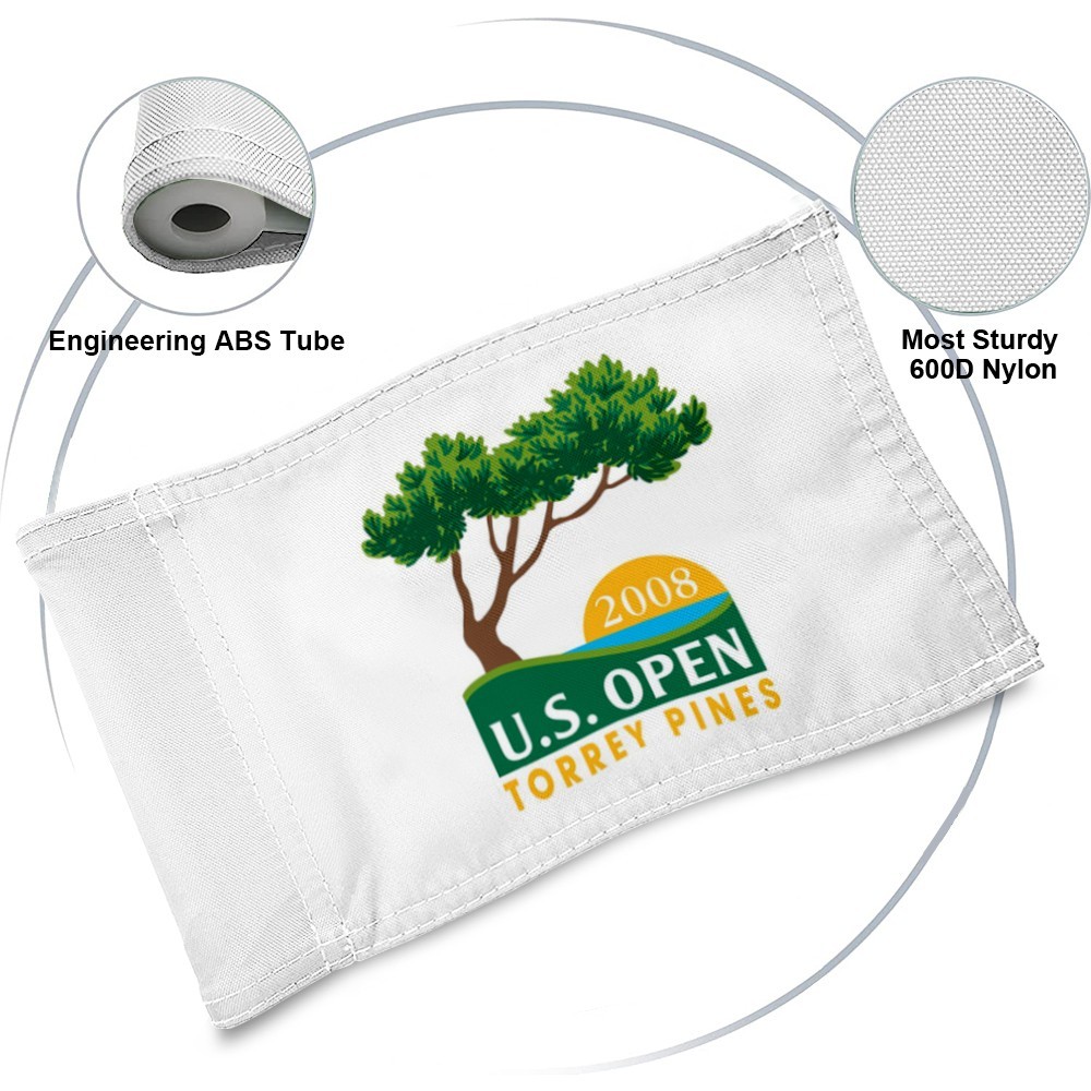 2008 US OPEN TORREY PINES PGA TOUR Golf Pin Regulation Tube Flag 13x20Inch