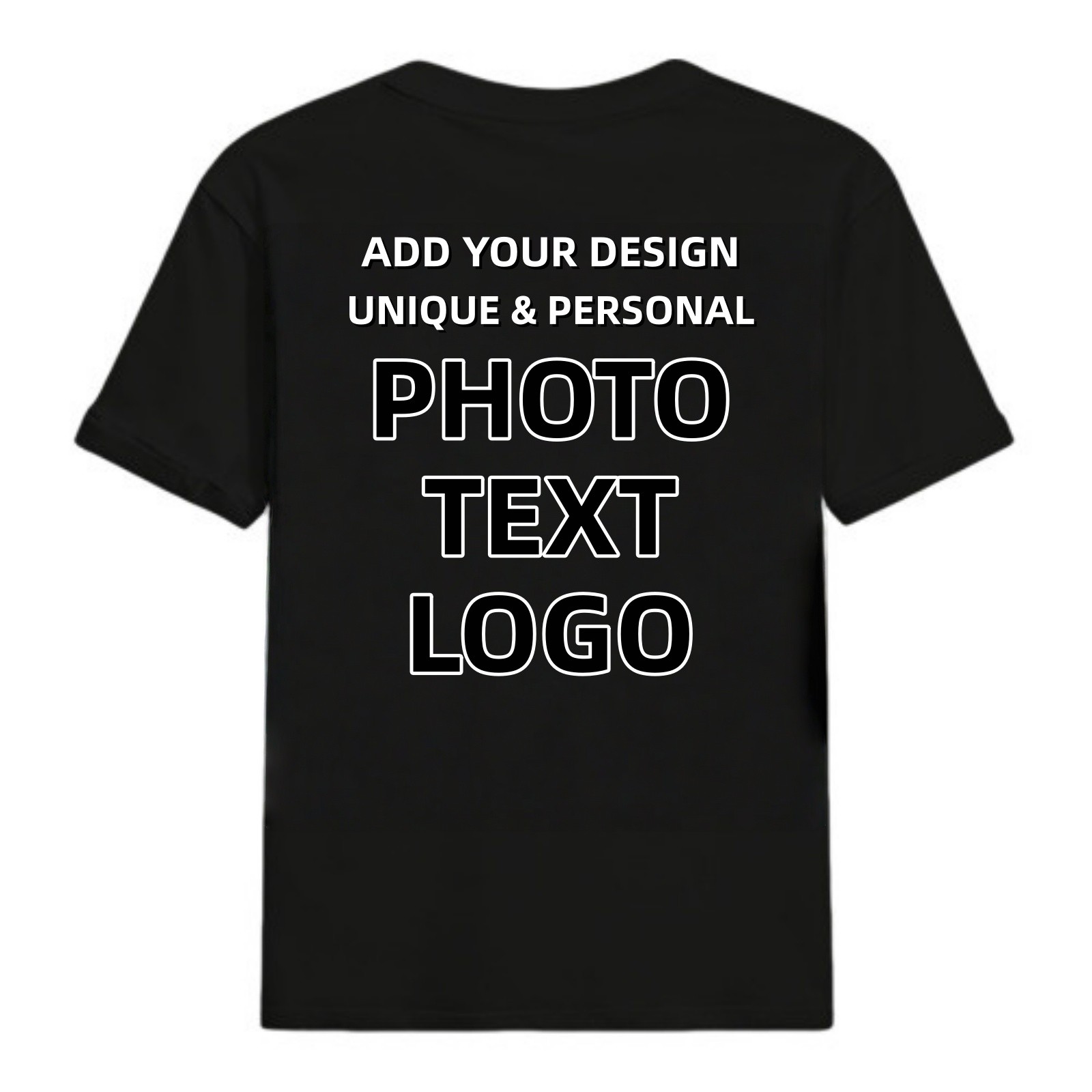 Hollowmark Custom Minimal Dark T Shirt Back Print Black White S-5XL Graphic Tee