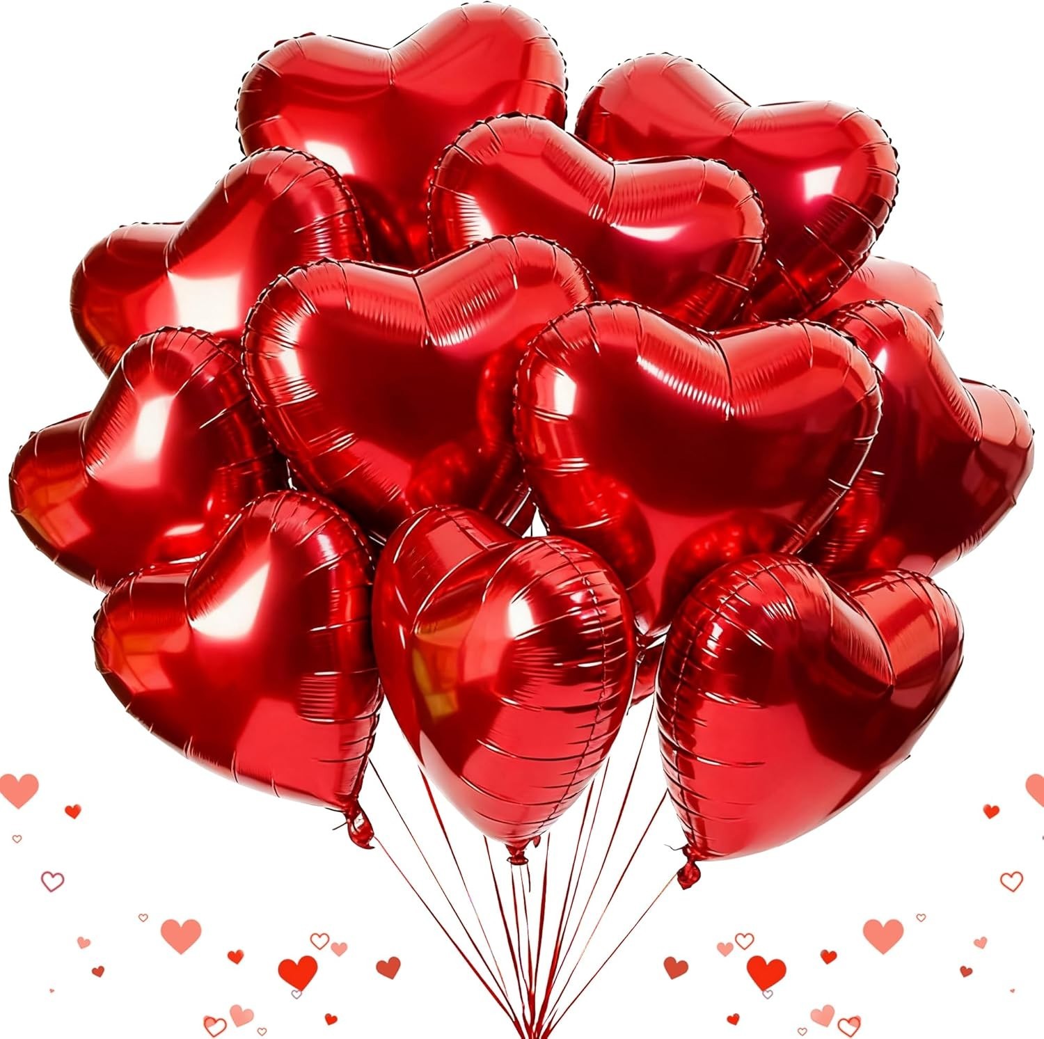 20 pcs Heart Shape Foil Balloons Red 18″ for Valentine’s Day Birthday Party
