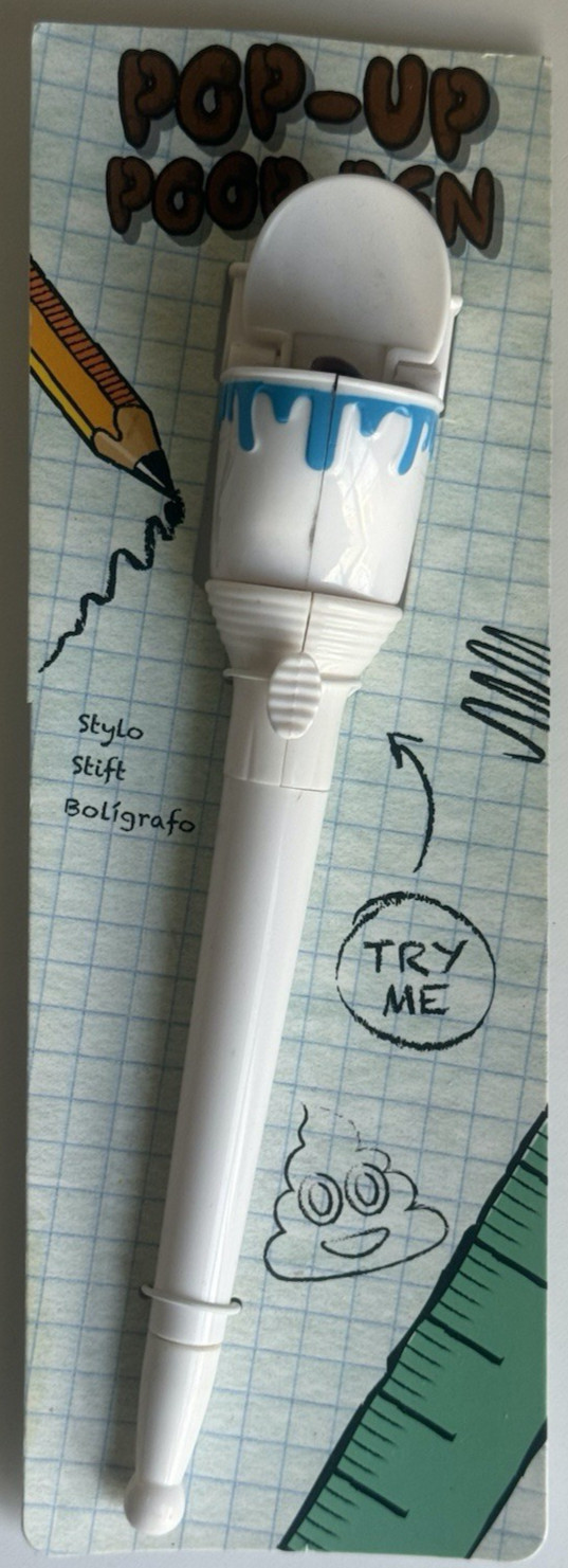 POOP Pop Up Pen – Toilet Seat Crap Emoji Office Joke Gift Funny Gag NEW