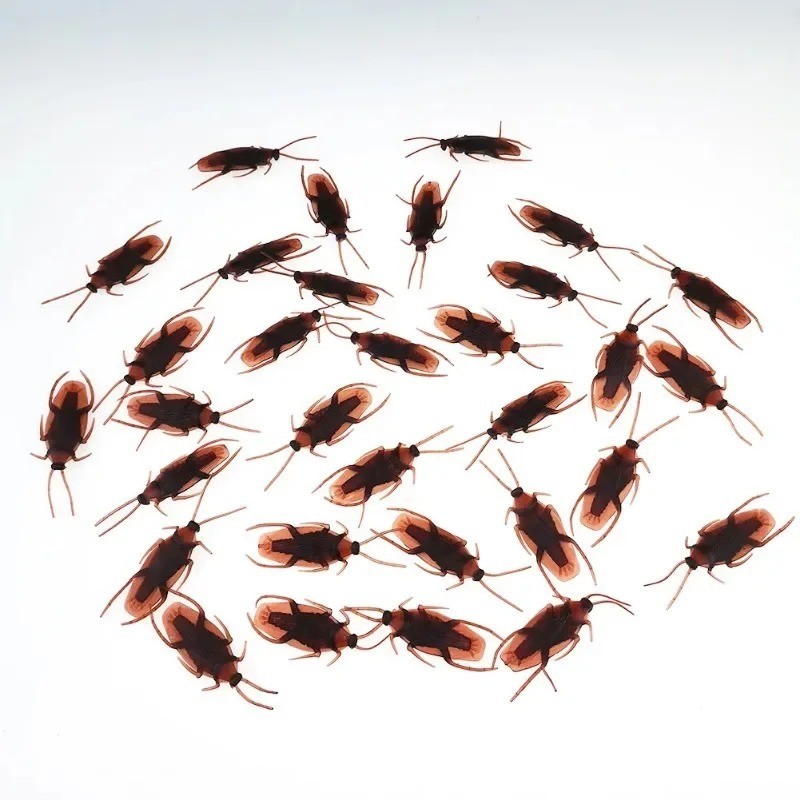 10 Prank Cockroaches Realistic Cock Roach Rubber Fake Creepy Bugs Gag Toy Joke