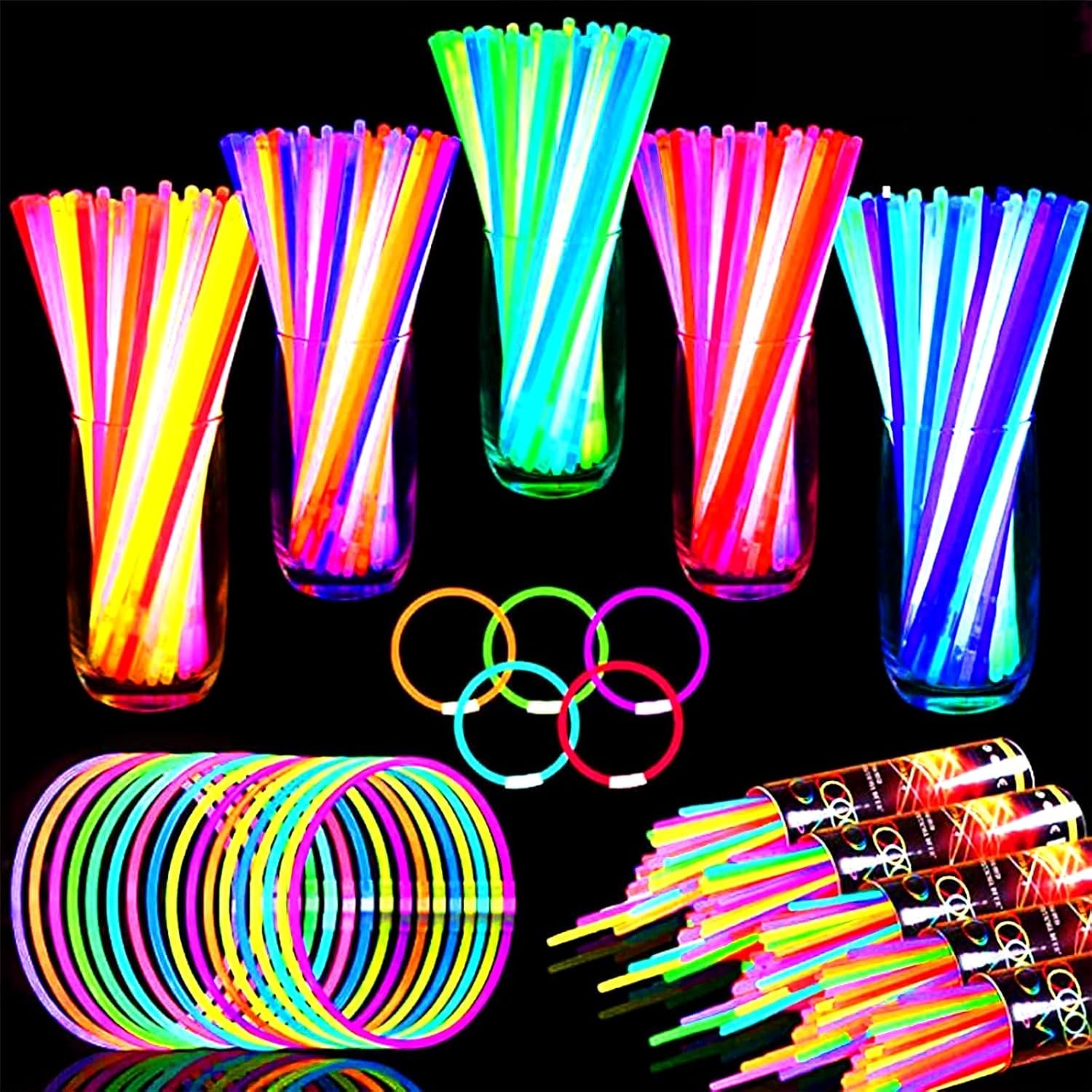 500 Pack Ultra Bright Red, Green, Blue, White, Yellow, Pink, Purple, Orange