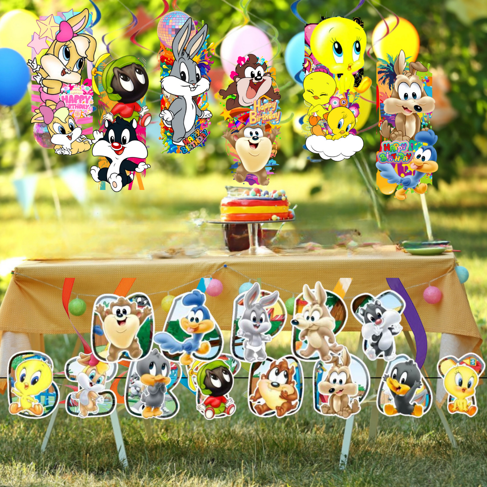 baby Looney tunes toons birthday party supplies favor centerpiece decoration