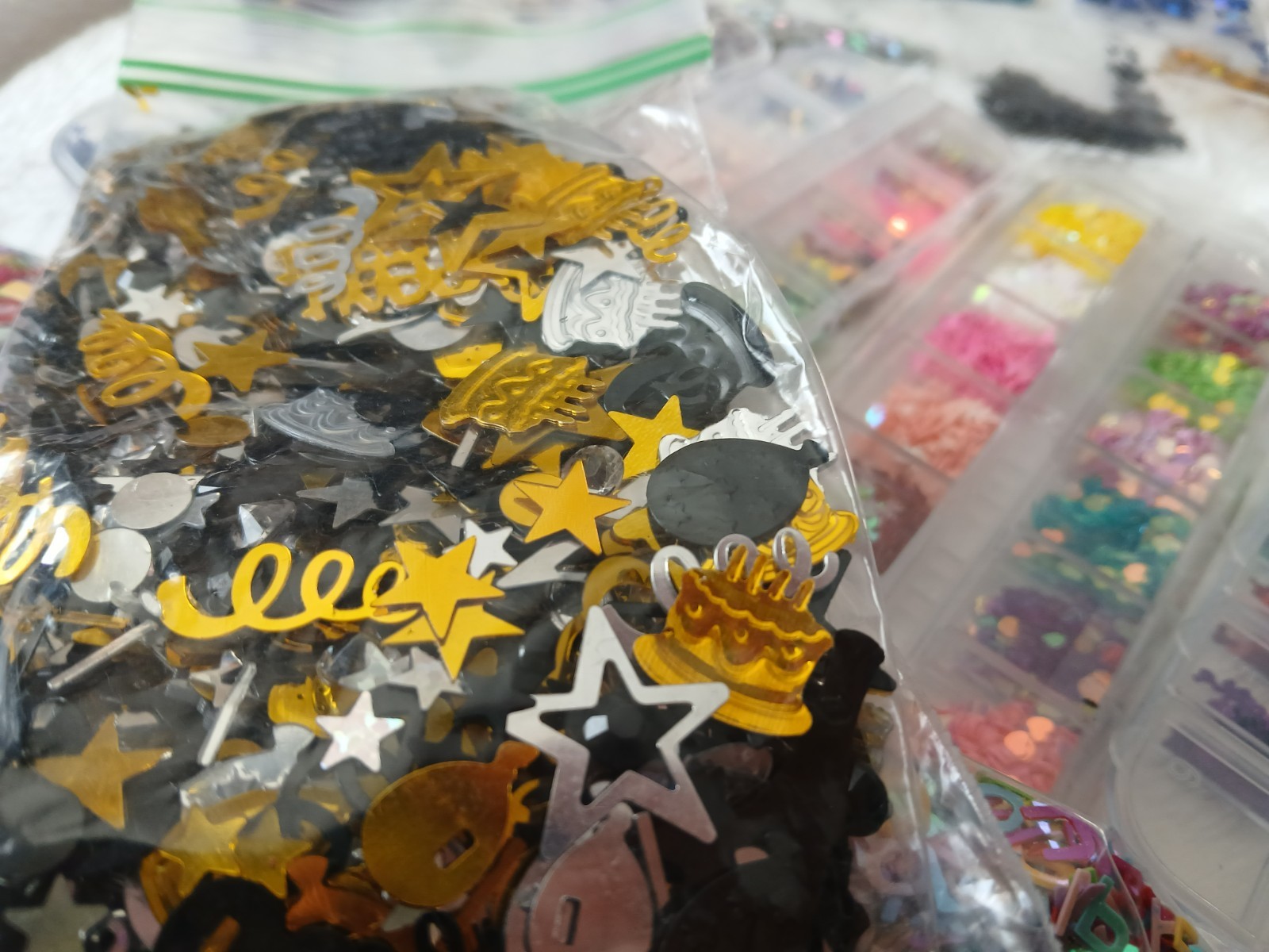 Lot – Multi Packs of Confetti Scatters Variety Stars Hearts Mickey Numbers etc