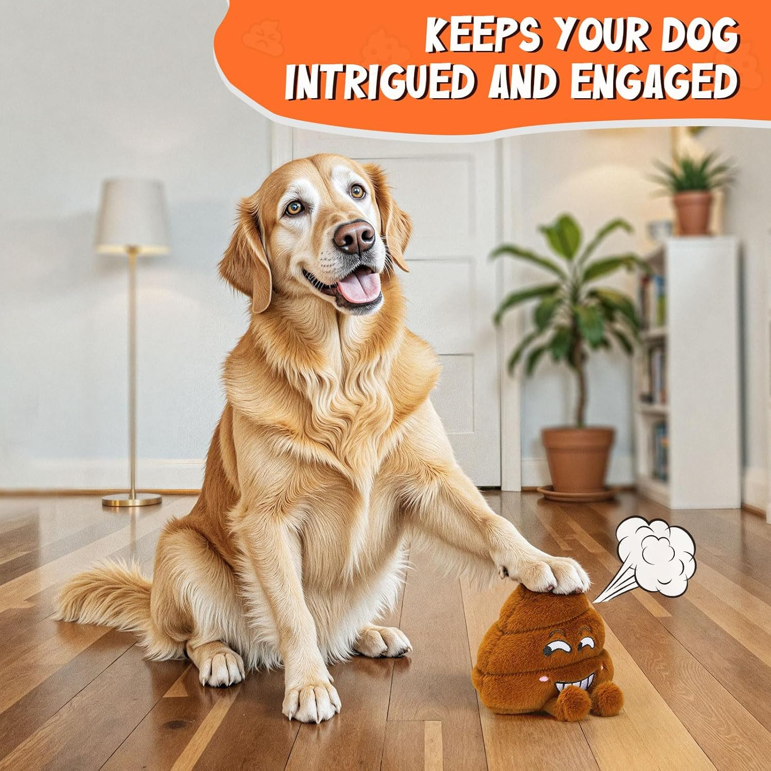 Farting Poop Plush Toy – Funny Poop Toy with 20 Hilarious Fart Sounds, Soft