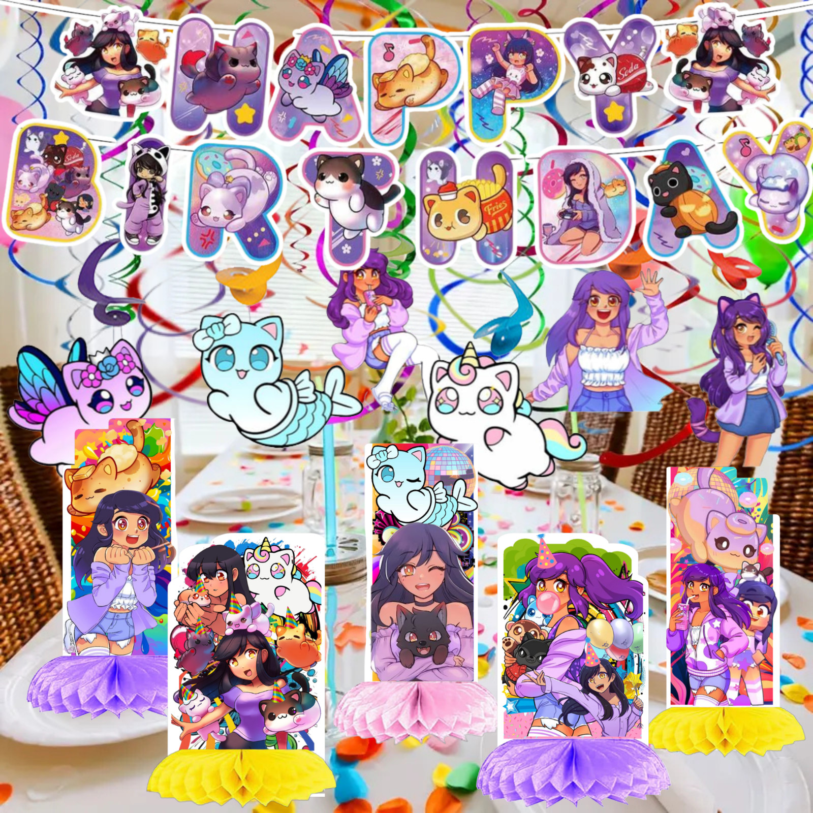 Aphmau TABLEWAR birthday party supplies favor centerpiece decoration event theme