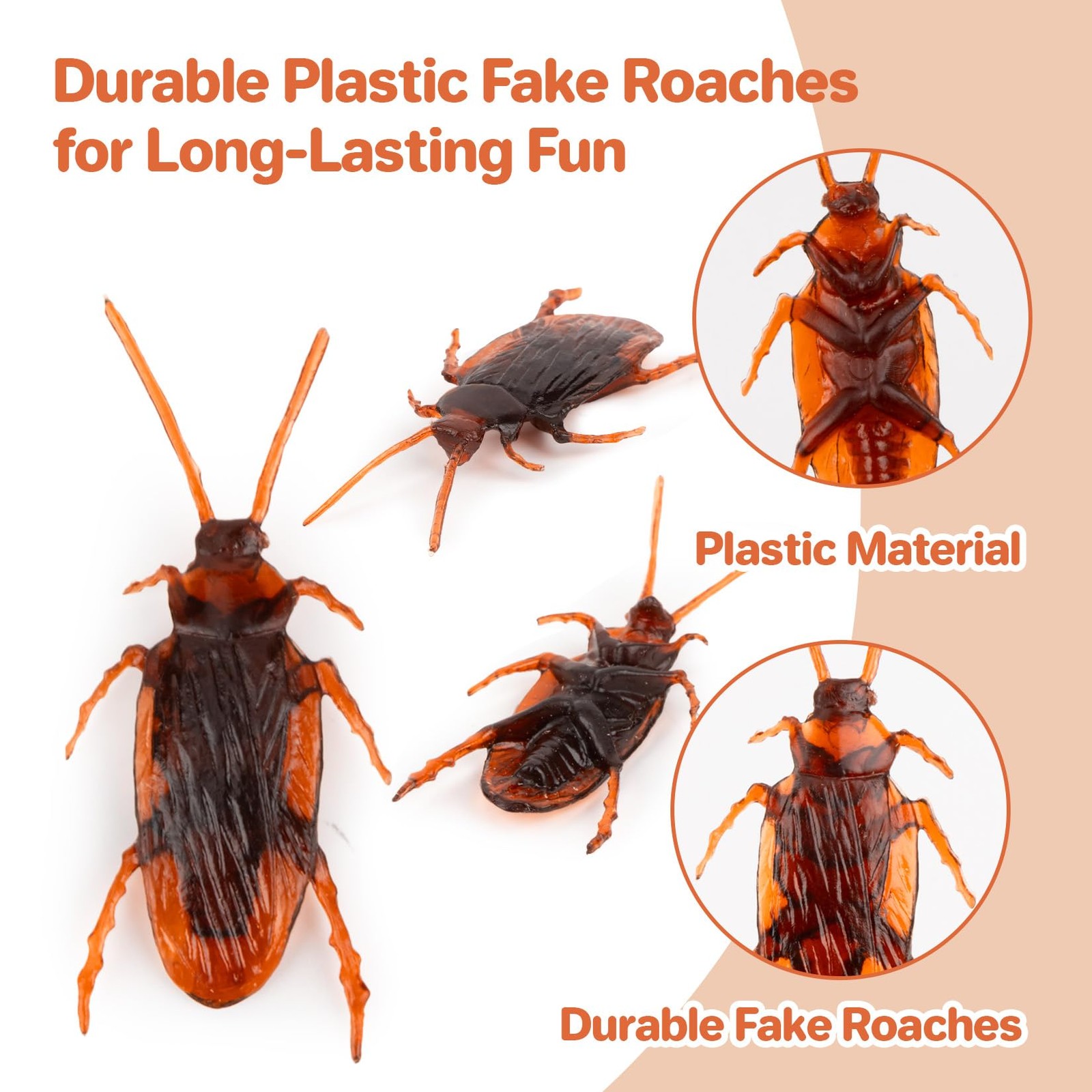 150 PCS Premium Fake Cockroaches – Realistic Fake Roaches Plastic Bugs Pranks…
