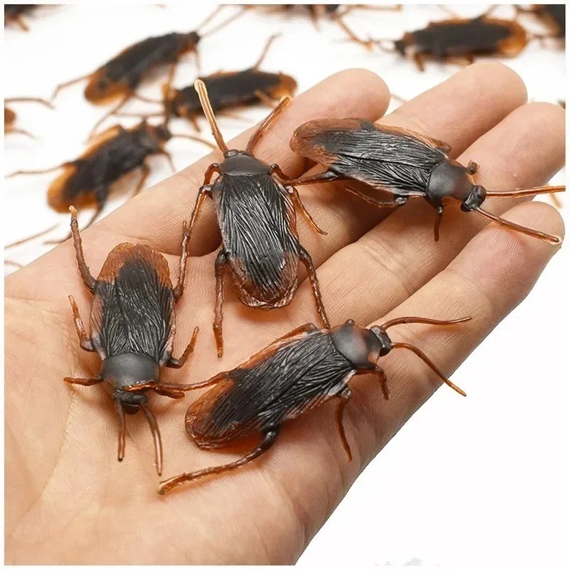 10 Prank Cockroaches Realistic Cock Roach Rubber Fake Creepy Bugs Gag Toy Joke