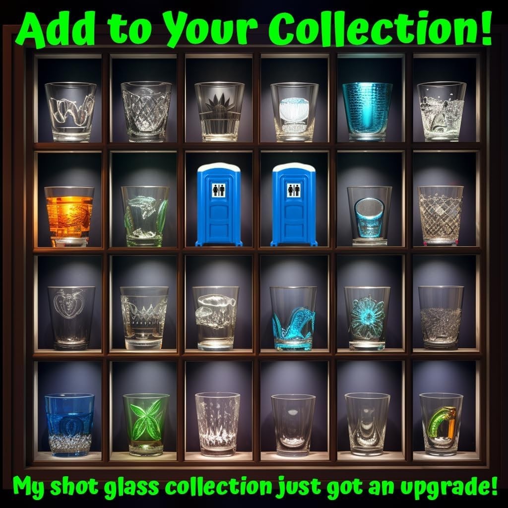 Porta Potty Shot Glass Set Fun Adult Humor Gag Gift for Men White Elephant