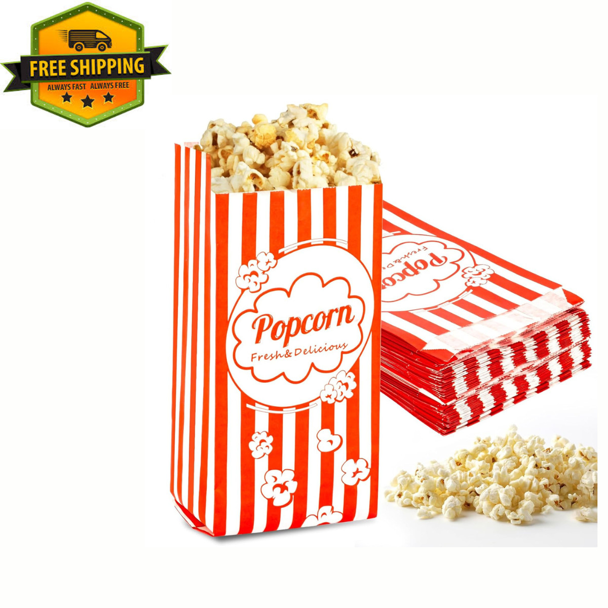 100PCS Popcorn Bags Individual Servings – MAQIHAN Disposable Paper Popcorn…