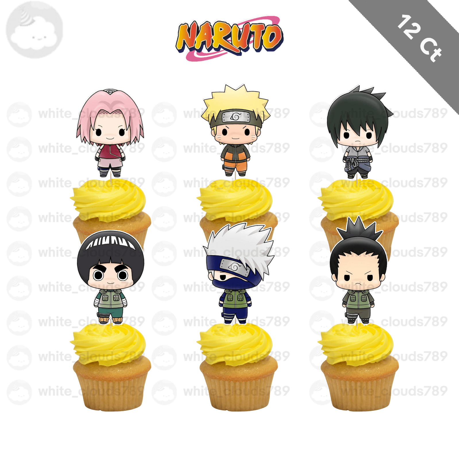 12 Naruto Cupcake Topper Food Birthday Party