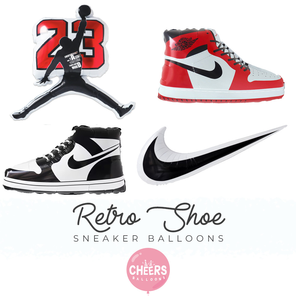 Sneaker Shoe Jordons Balloons || sneaker party, basketball theme, retro kicks