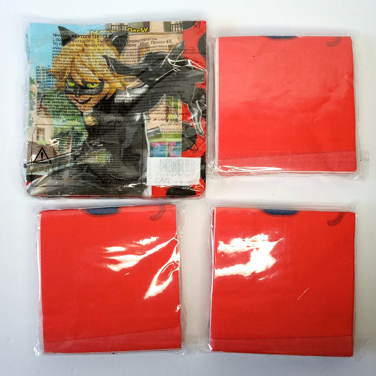 Miraculous Ladybug Paper Party Napkins Lot of 4 Packs – Birthday Party Supplies