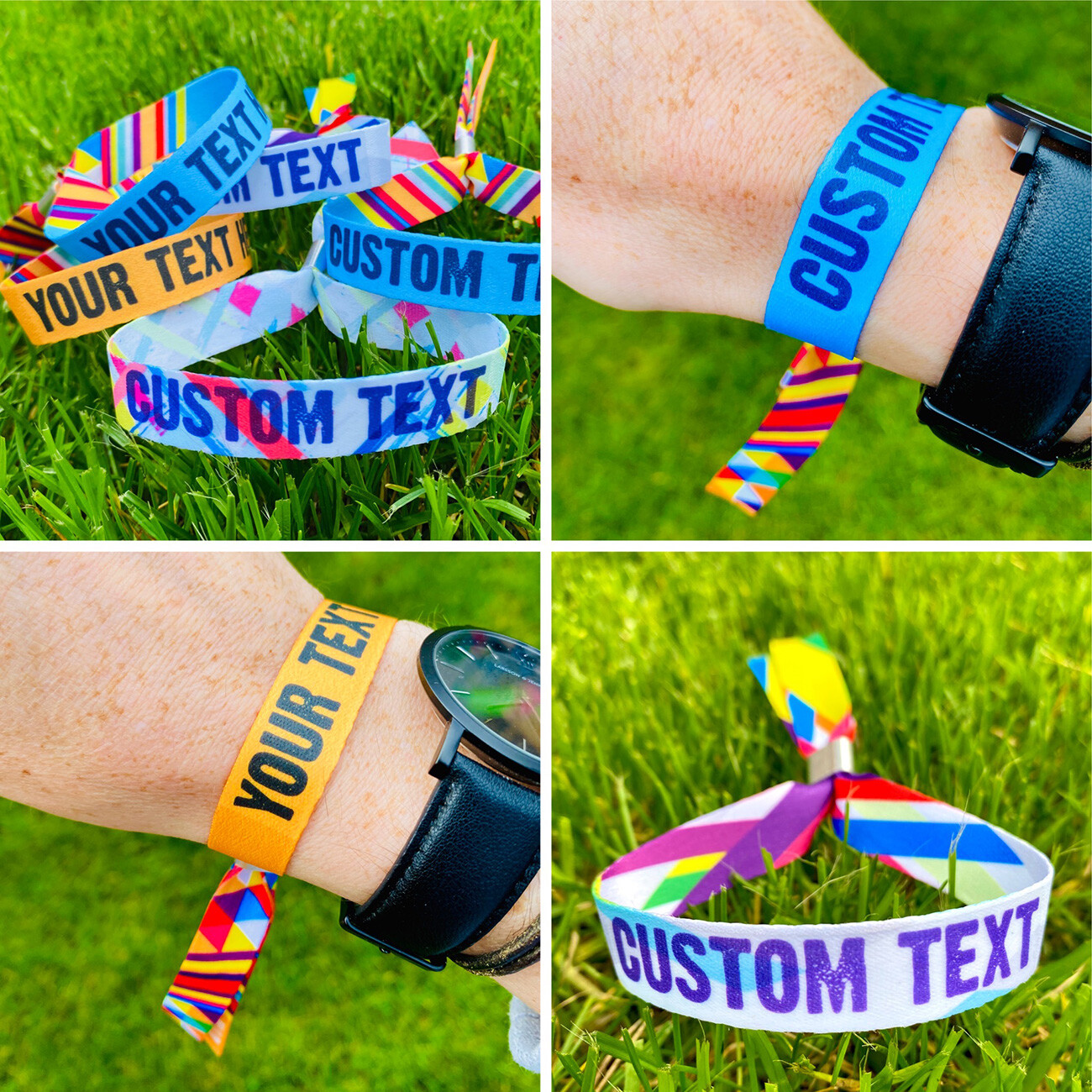 Personalised Party Event Wristbands – Customised Festival Fabric Wristbands