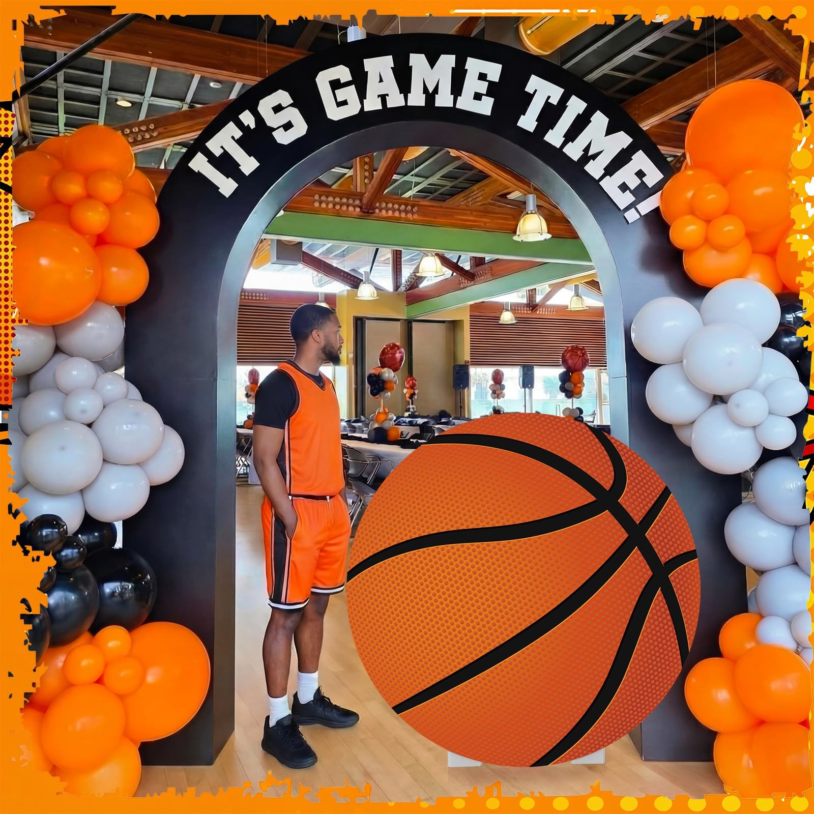 3.9 ft Large Basketball Party Signs Decoration Sports Cardboard Cutout Stand …