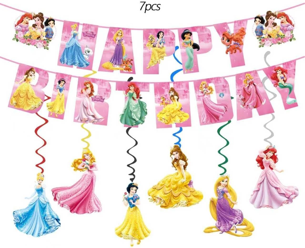88PCS Disne Princess Birthday Decorations:40 Plates 9 inch + 7 inch, 20 Napki…