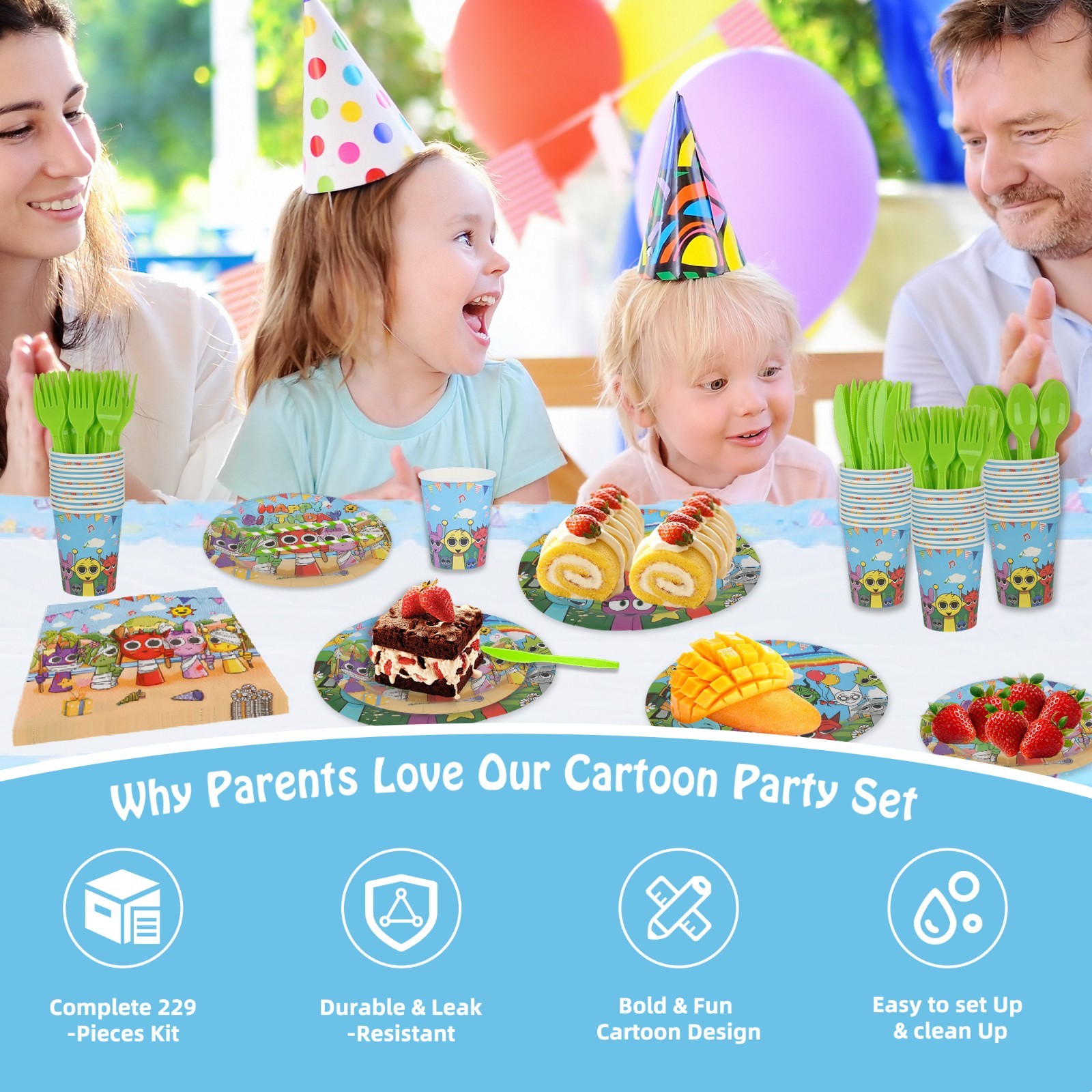 229 PCS Birthday Party Supplies Set, Serves 20 – Kids Decorations Kit