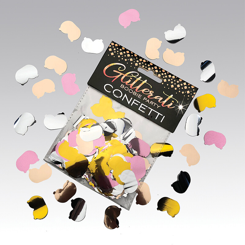 Glitterati Boobie Bachelorette Party Plates Napkins Straws Balloons Confetti