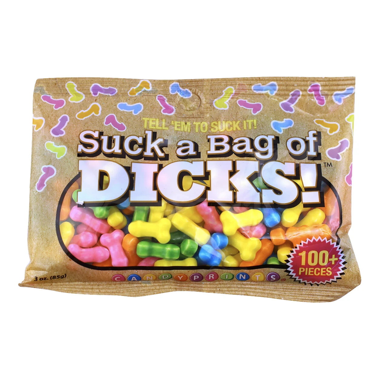 Suck A Bag Of Dicks! Penis Shaped Candy 100 Pieces – Bachelorette Party Gag Gift
