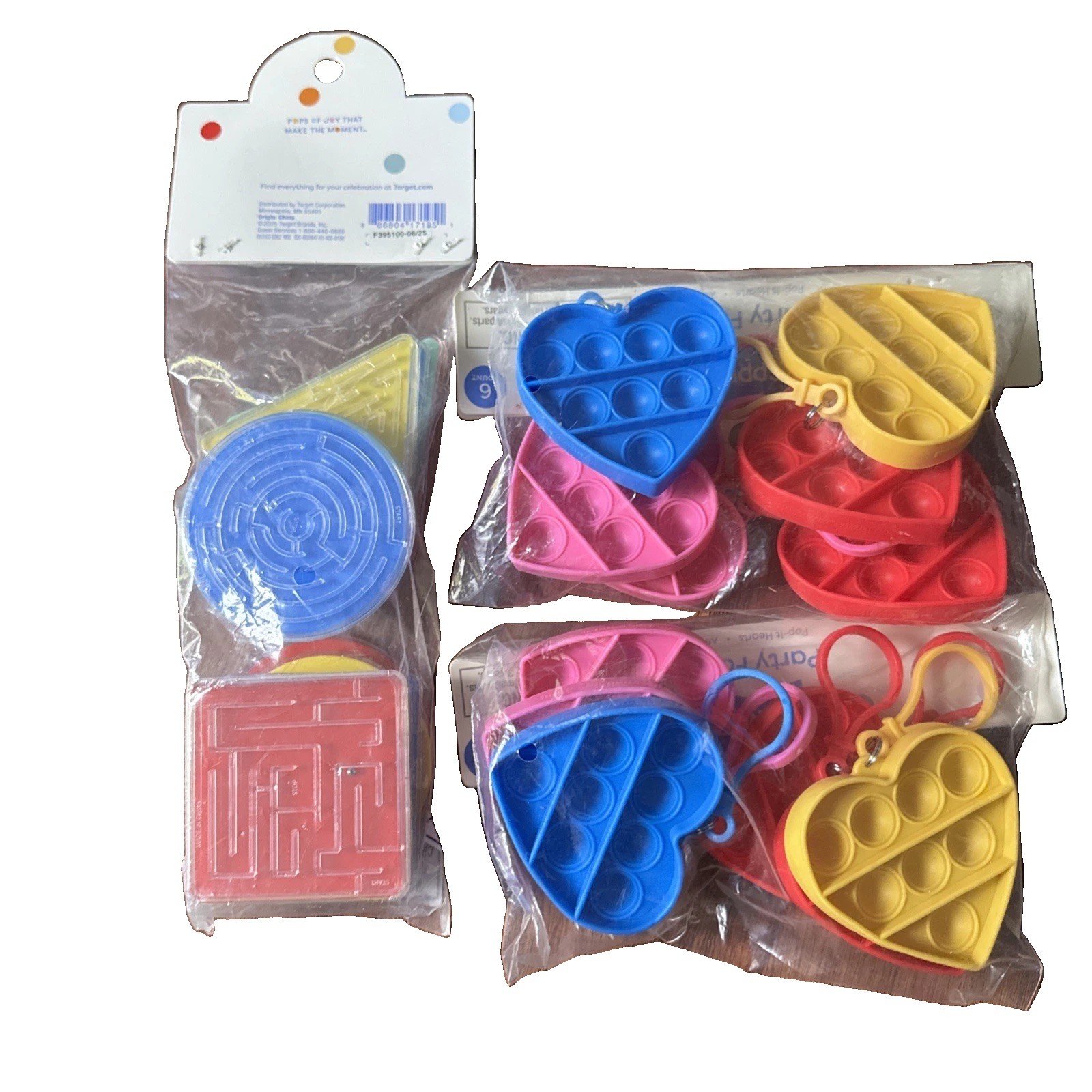 Spritz Party Favor Lot Pop It Heart Keychains & Maze Game NEW