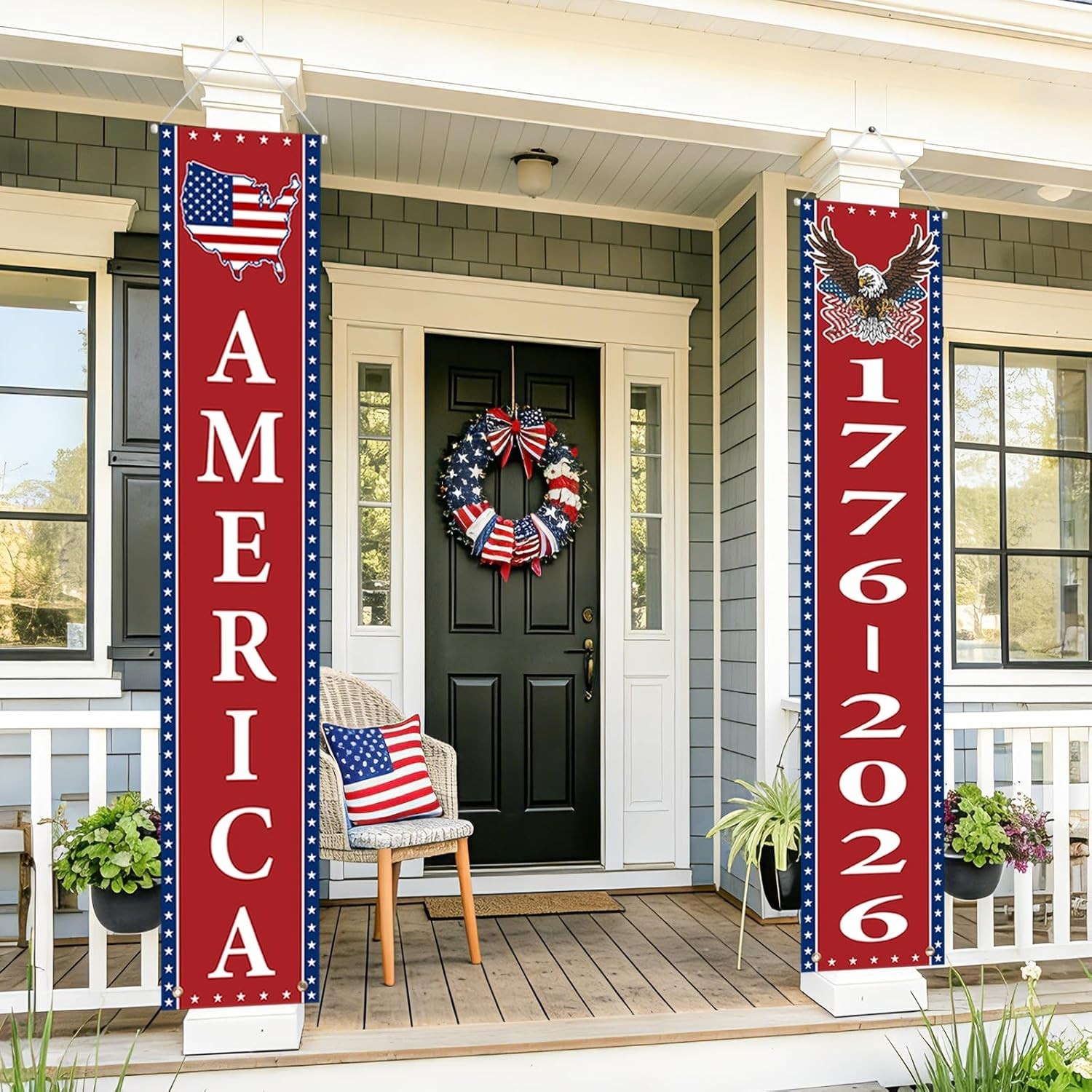 All-Occasion Patriotic Hanging Banners – 250th Anniversary for Indoor & Outdoor