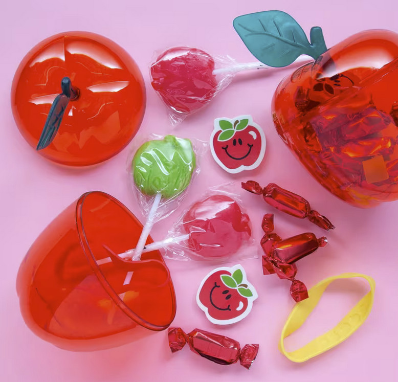 12 Pack Red Apple Plastic Favor Containers BPA Free Party Candy Treat Boxes