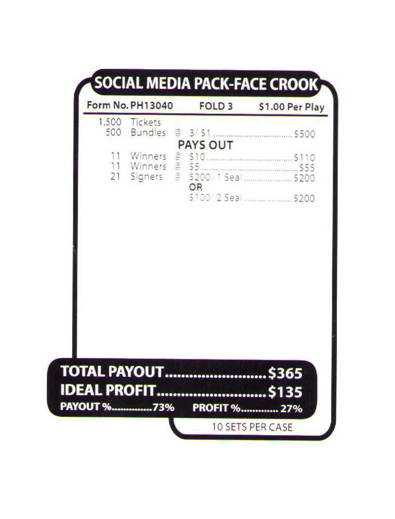 Pull Tab Ticket -Jars – Game – Holder – 5 PACK – Jars Media – 500 ct ea