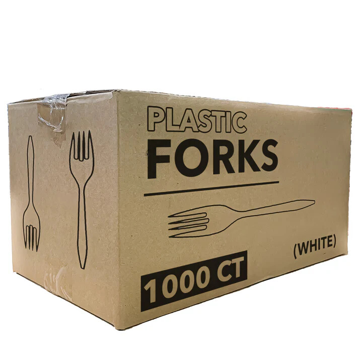 Bulk Disposable Plastic White Single Use Forks For Restaurants,Delis,Event,Party