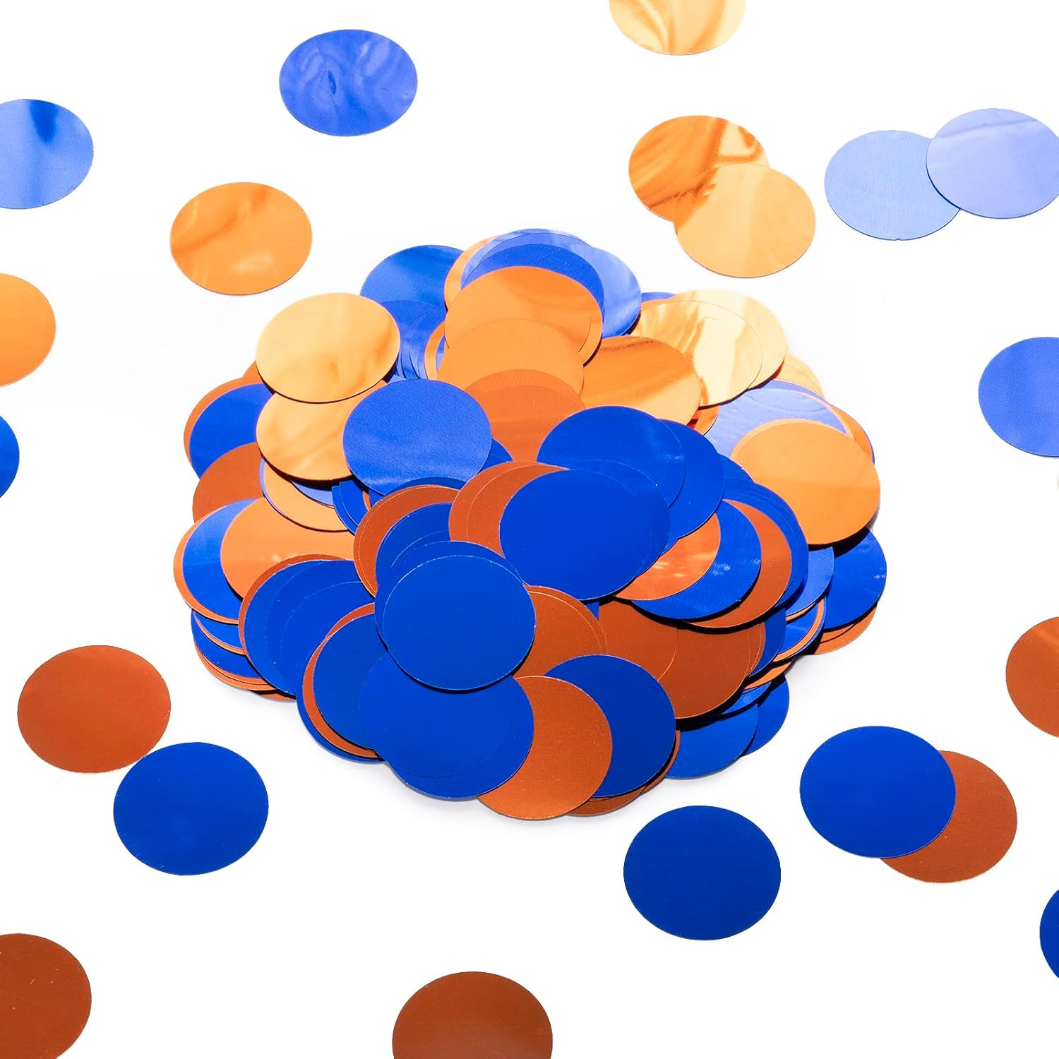 Orange Blue Table Confetti Party Decorations Metallic Circle Dot Confetti, 1.2 I