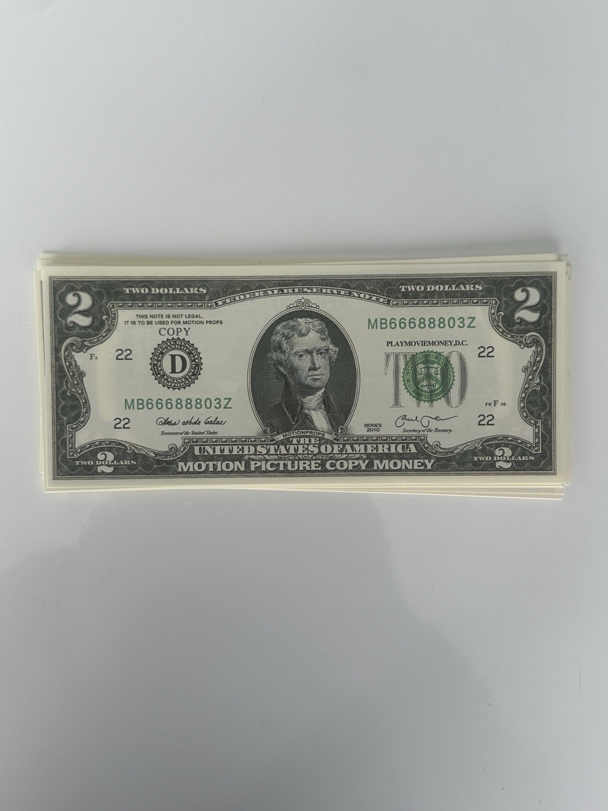 280Pc Prop Motion Picture Play Money
