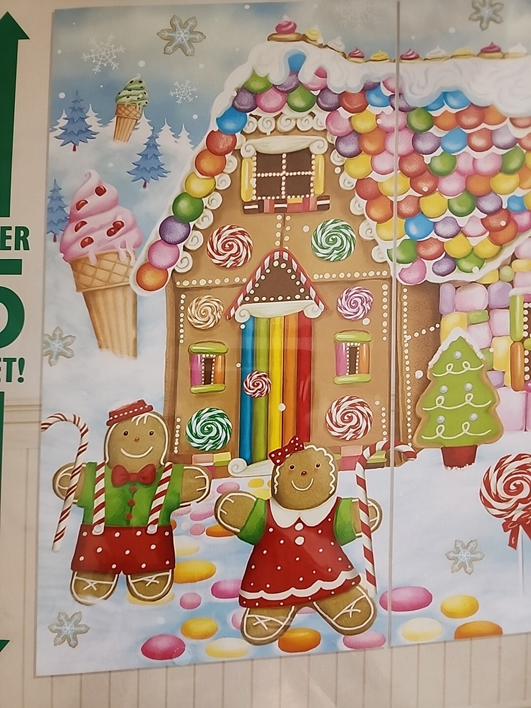 Gingerbread Candy House Wall Scene Setter Christmas Party Decorations 5 Ft Tall