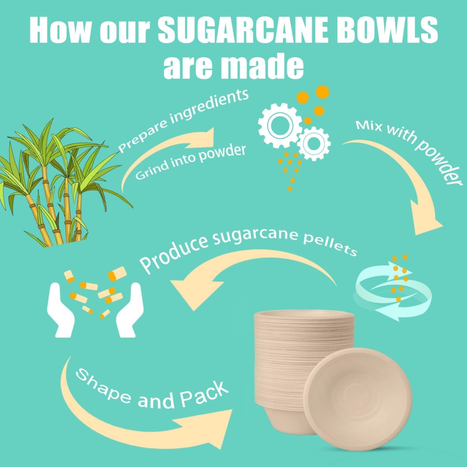500 Count 12 oz Disposable Compostable Paper Bowls – Heavy Duty Biodegradable fo