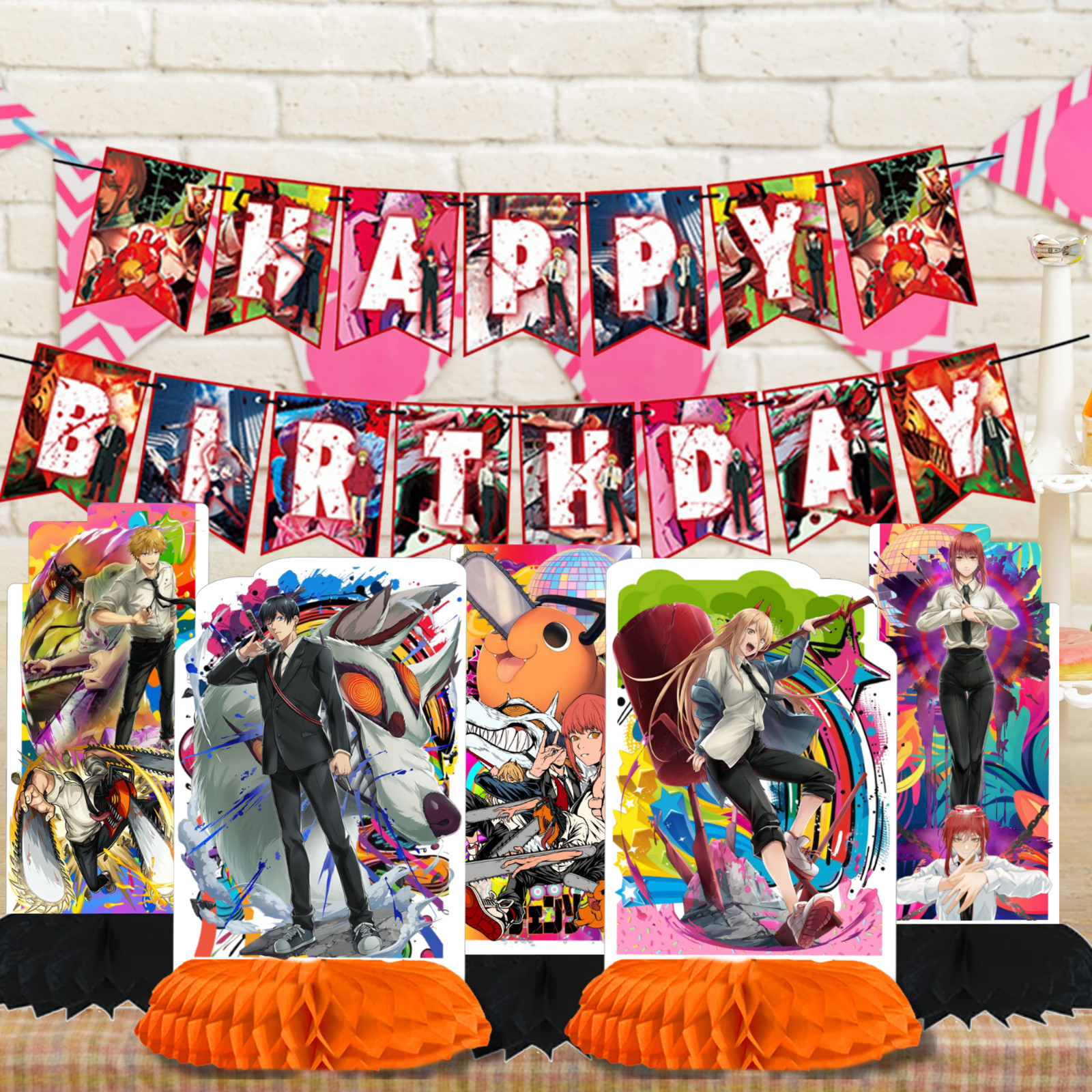 CHAINSAW MAN birthday party supplies favor centerpiece decoration event theme