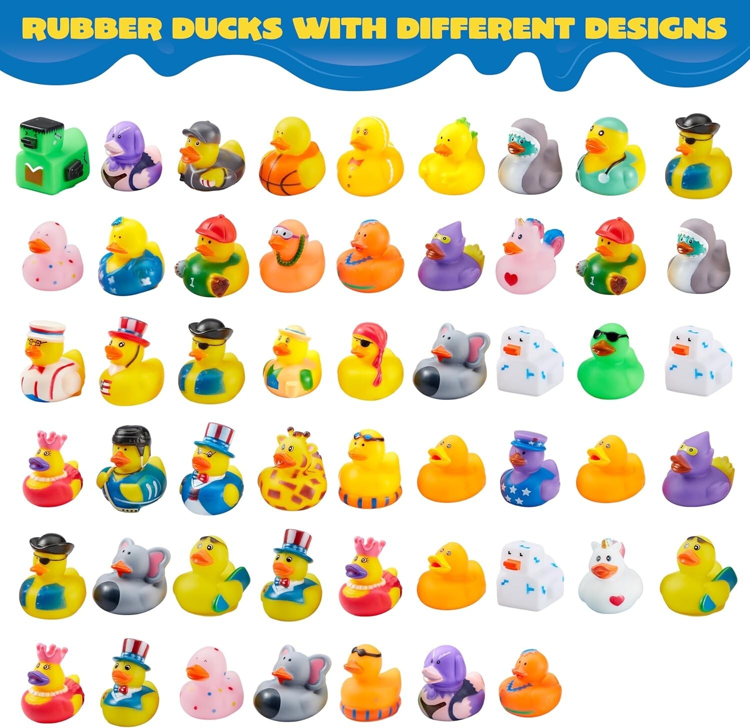 20 PCS – Jeep Ducks for Ducking (Variety) – 20 Unique Assorted Ducks, 2 inches