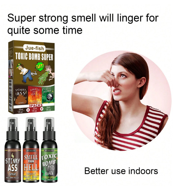 Extreme Stinky Toxic Bomb Super Fart Spray 30ml, Gag Gift Pack.