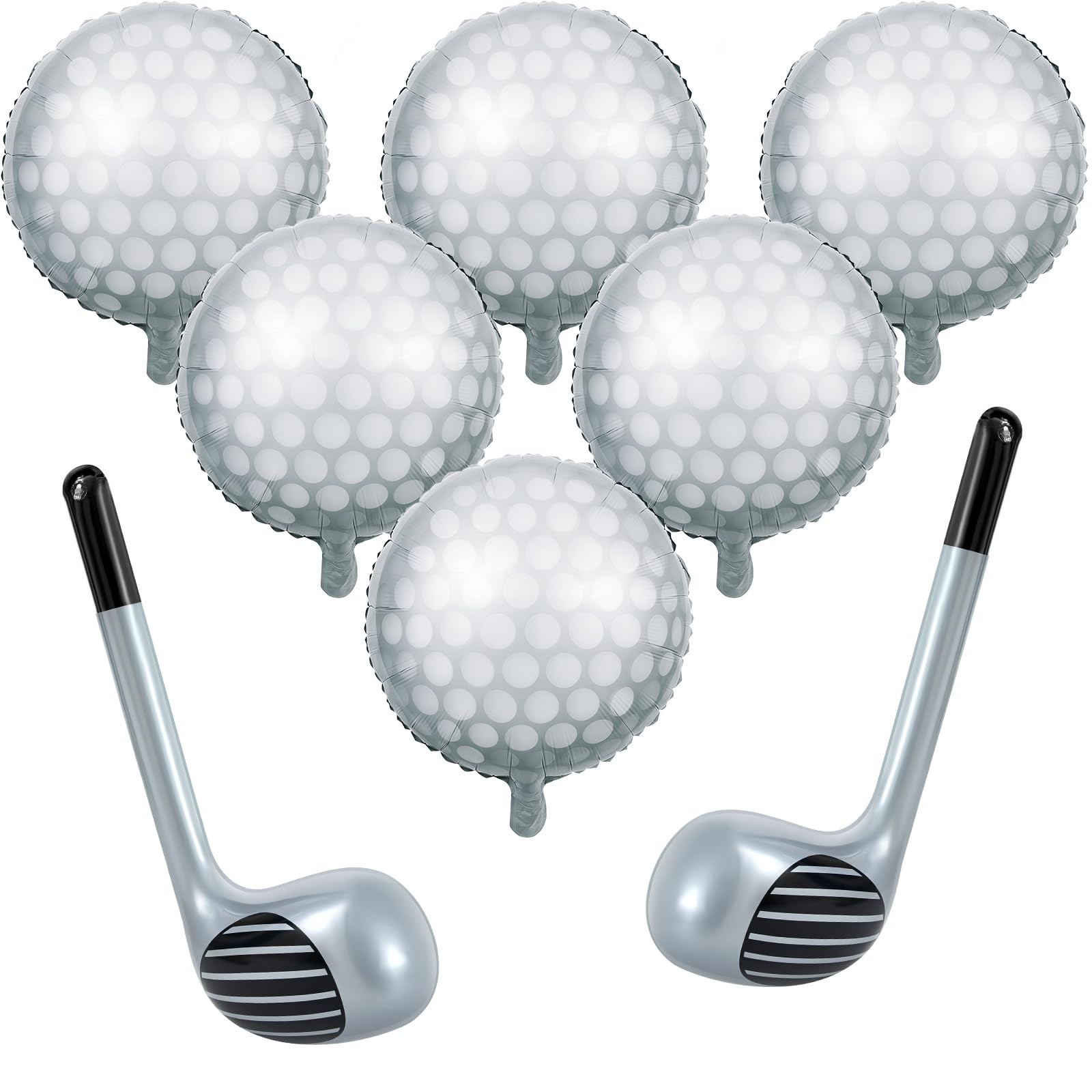s 8 Pcs Golf Balloons Set 18” Ball and 30” Inflatable Club for