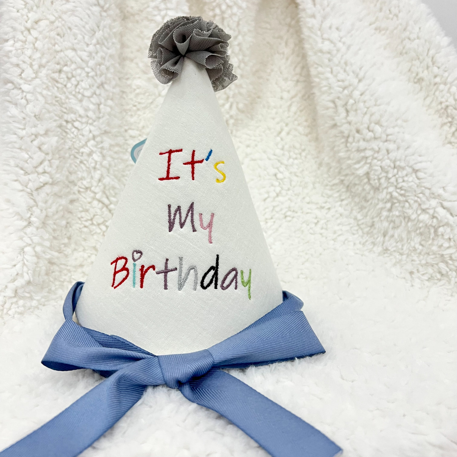New “It is my Birthday” Kid/Teen/Adult/ Unisex Party Hat with Blue Ribbon