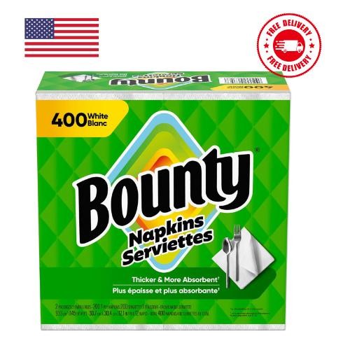 Bounty Paper Napkins, White, 400 Count