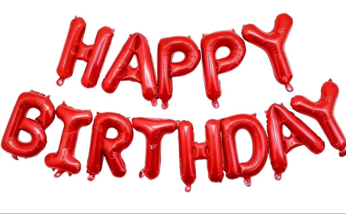 Red Foil Letter Balloons Set, Decorative, Birthday, Kids, 13 Pieces