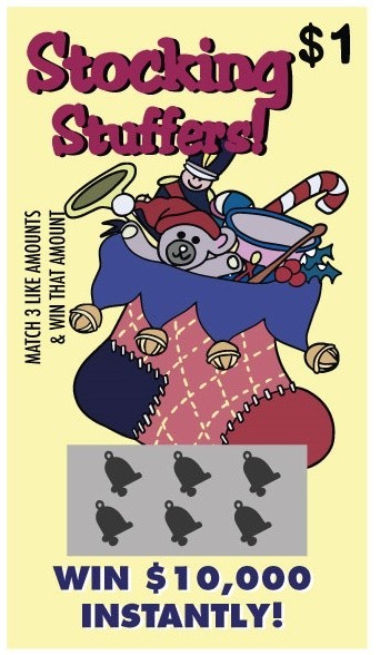 4 Fake Lottery Tickets Christmas designs 4 Assorted Designs Free Shipping