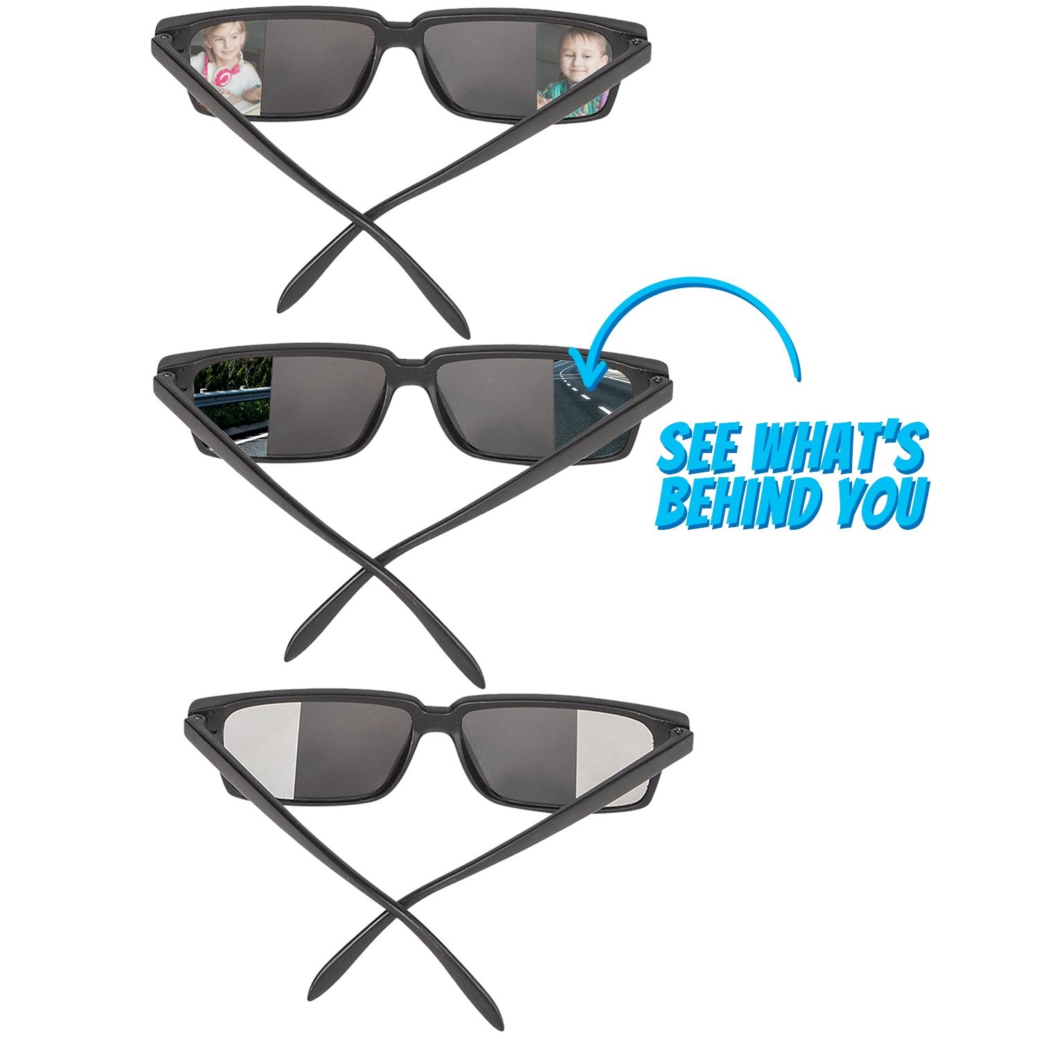 Spy Glasses for Kids in Bulk – (Pack of 3) Sunglasses Rear 6.8, Black