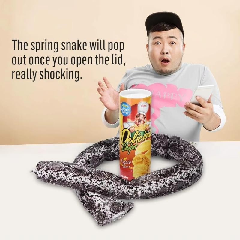 Spring Snake in a Can Prank Toy Potato Chip Jump Scare Gag Gift April Fools Joke