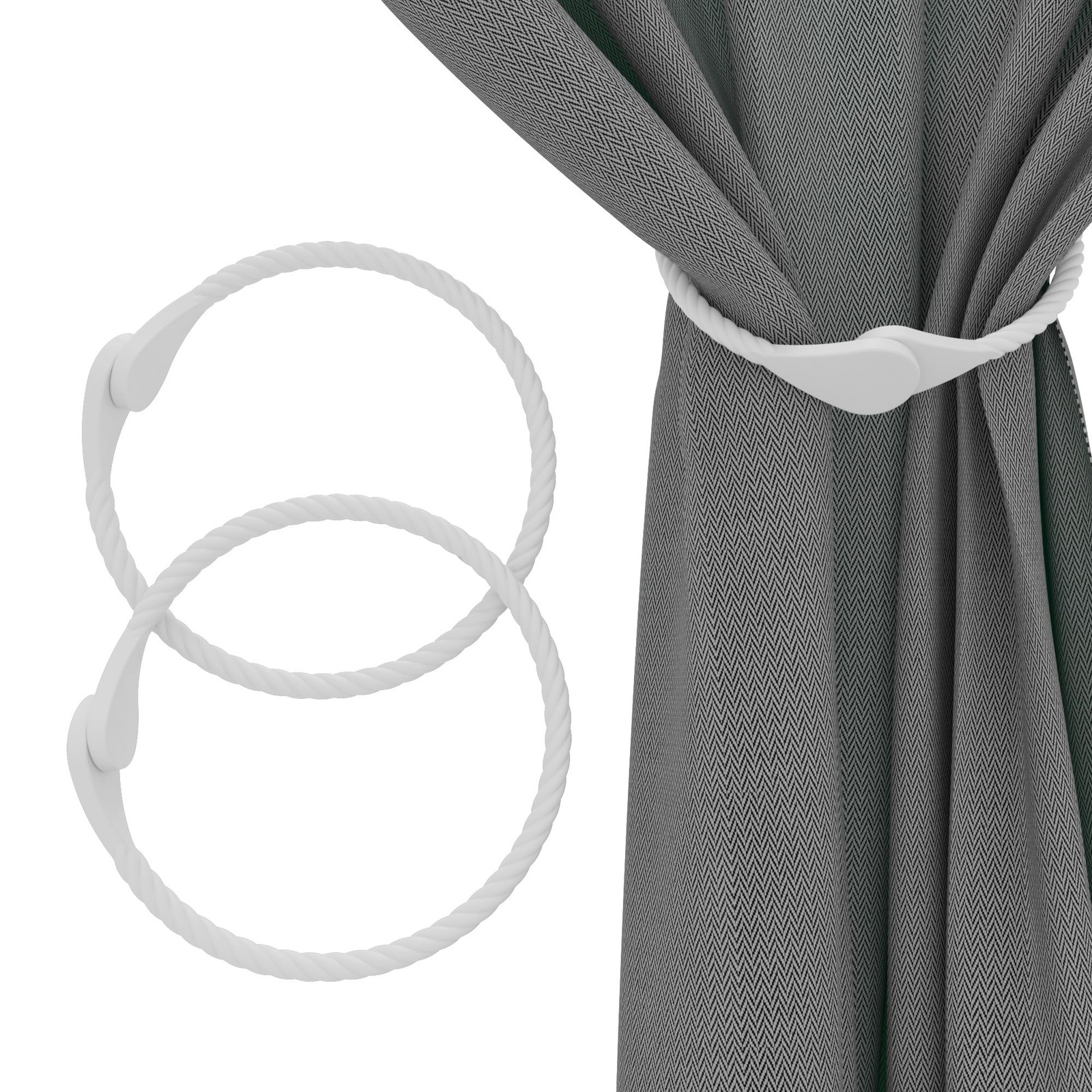 2PCS Silicone Magnetic Curtain TieBacks, Minimalist Curtain Holdbacks for Window