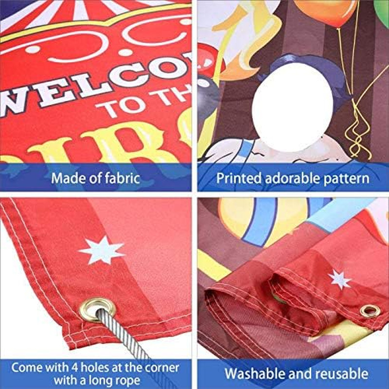 Carnival Circus Photo Door Banner 6x3Ft Party Backdrop Game Decor Kids Fun Party