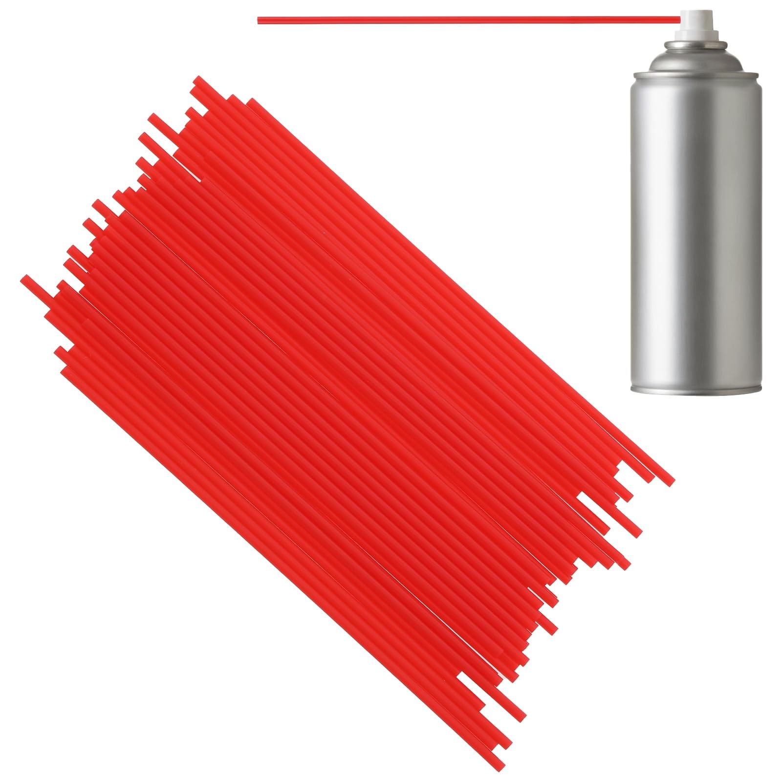 50 Pack Spray Can Straws, Red Plastic Spray Paint Nozzles for Cans, Replaceme