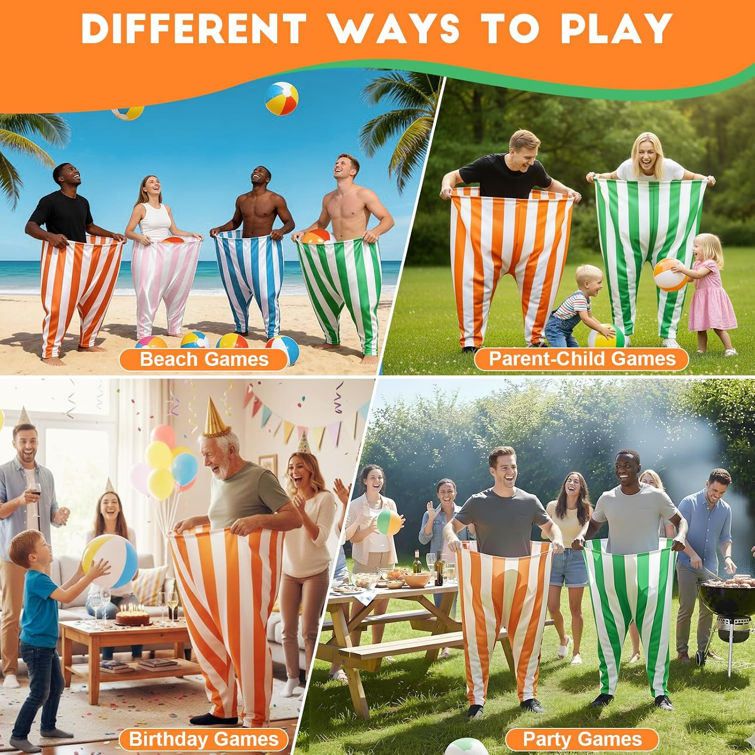 Granny Pants Outdoor Game,Giant Oversized Granny Funny Pants Set with Bouncy Bal