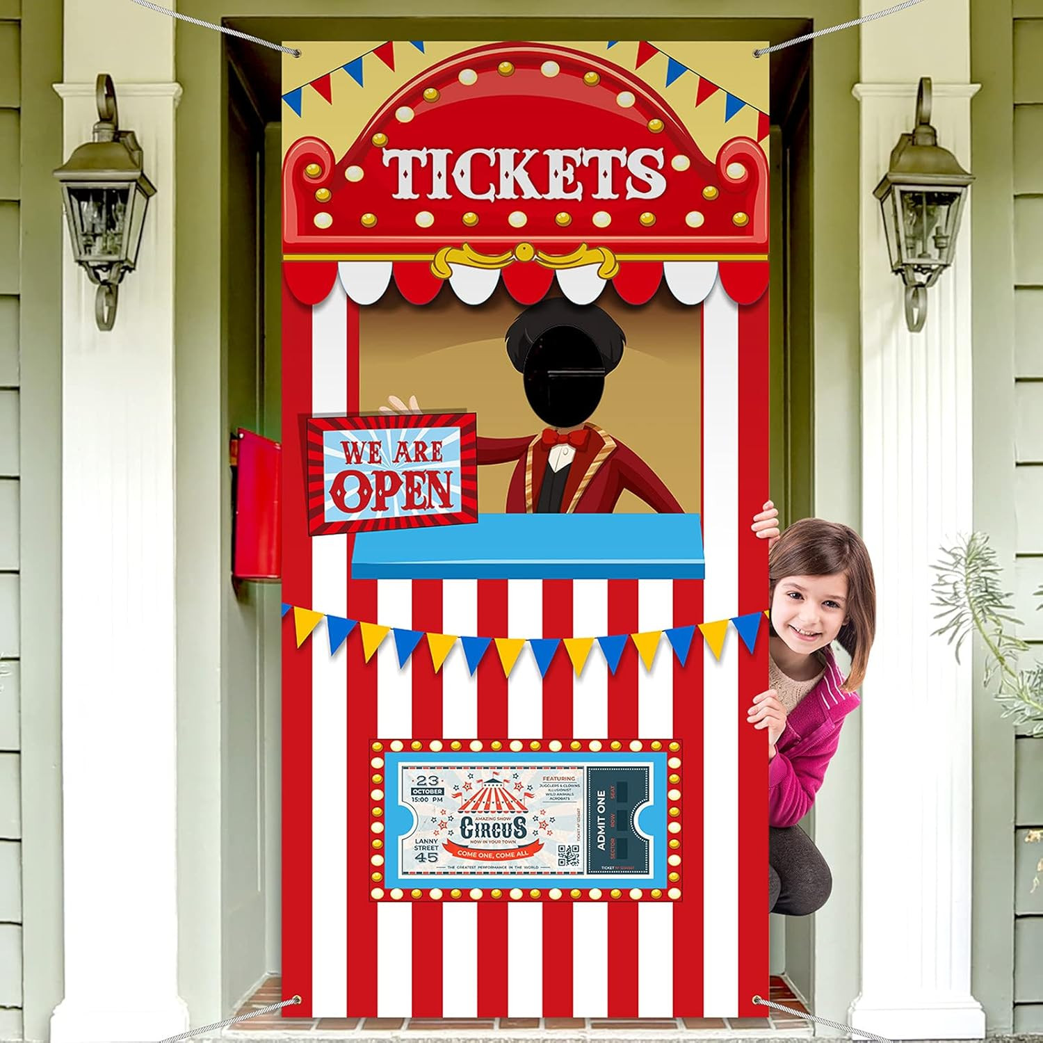 Carnival Circus Theme Party Decorations, Halloween Carnival Photo Door Banner Ti