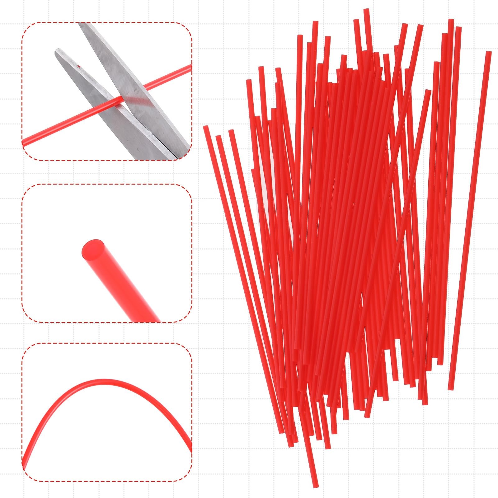 50 Pack Spray Can Straws, Red Plastic Spray Paint Nozzles for Cans, Replaceme