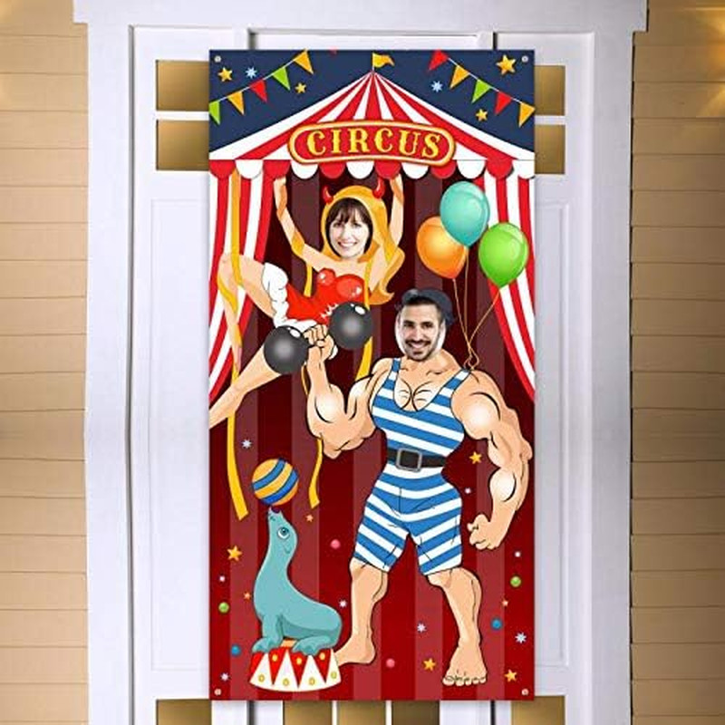 Carnival Circus Photo Door Banner 6x3Ft Party Backdrop Game Decor Kids Fun Party